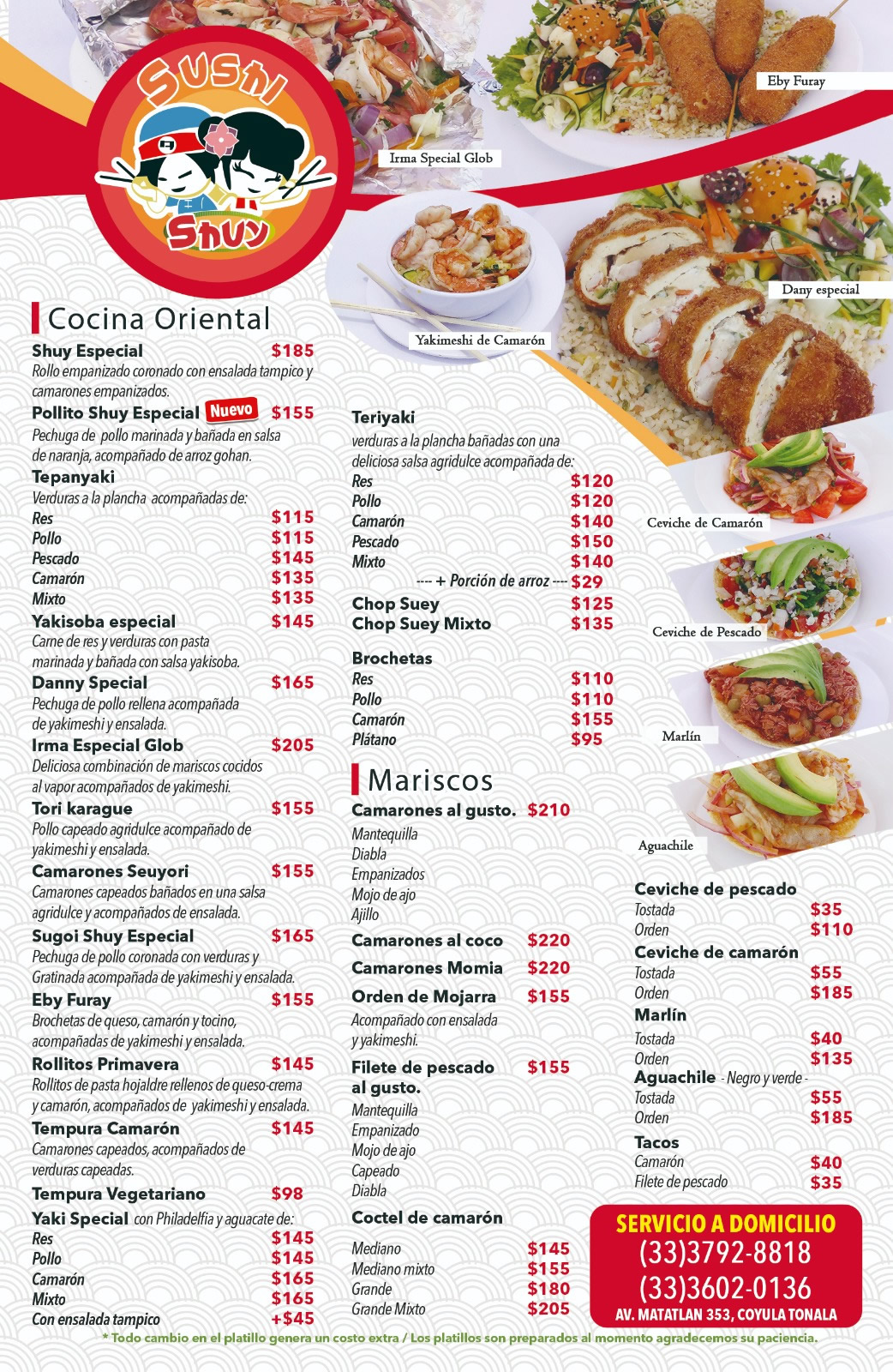 Mariscos, Especialidades